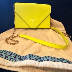 -SOLD- Tory Burch Crossbody/Clutch Bag. Neon Yellow Color.